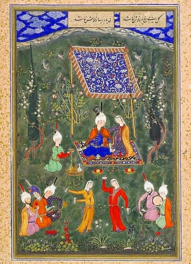 دیدار دو  دلداده در باغ 