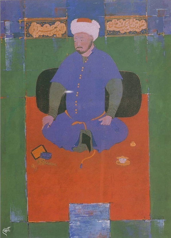 در ستایش کمالالدین بهزاد، ترکیب مواد، ۴۵ در ۶۰ سانتیمتر در ستایش کمالالدین بهزاد، ترکیب مواد، ۴۵ در ۶۰ سانتیمتر