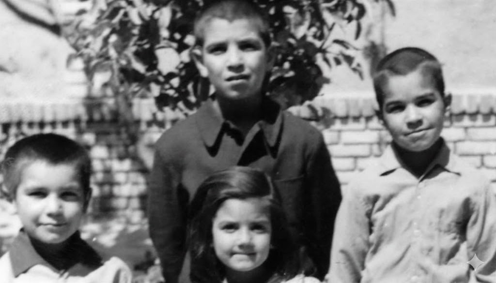 یغقوب امدادیان به همراه خواهر و برادرانش